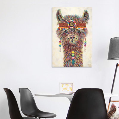 Hippie Llama II by Carolee Vitaletti - Wrapped Canvas Painting