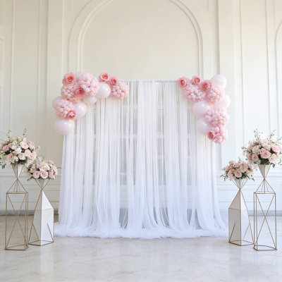 1 Panel Window Scarf, Sheer Voile Scarf Valance Wedding Arch Ceremony Backdrop Party Backdrop Decor (150x300cm/59x118in)
