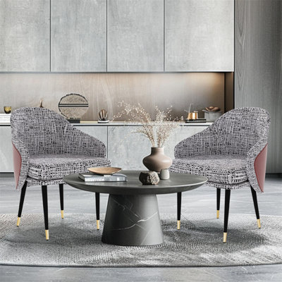 Set Of 2 Luxury Dining Chair Upholstered Seat Kitchen Chairs