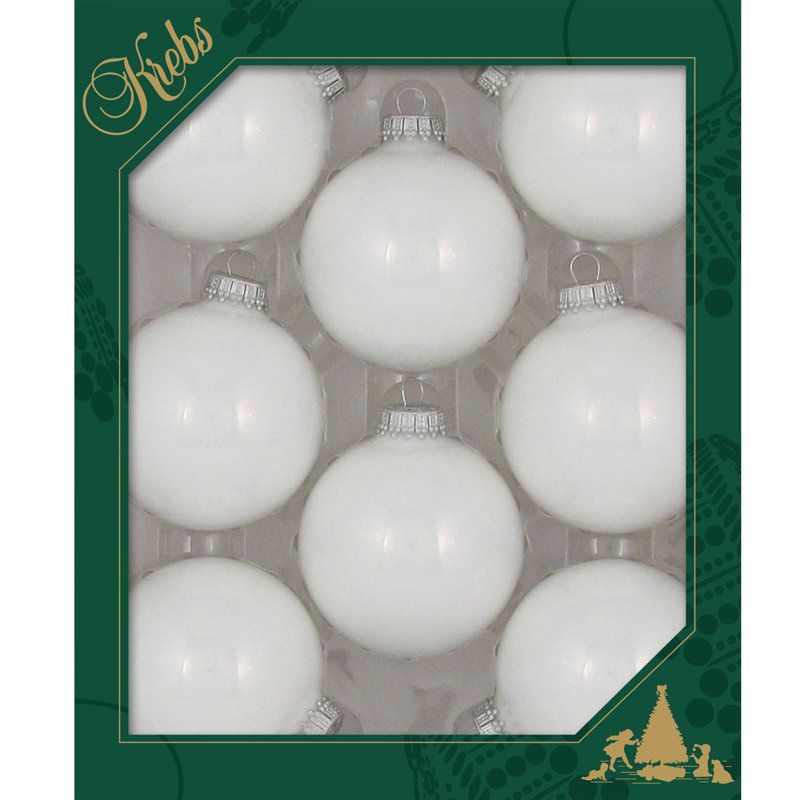 Porcelain White Glass Christmas Ball Ornaments Set