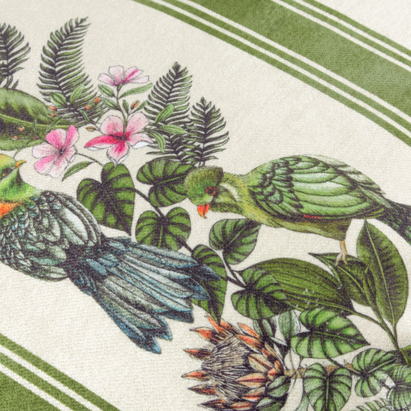 Paulding Floral Green Square Cushion Cover