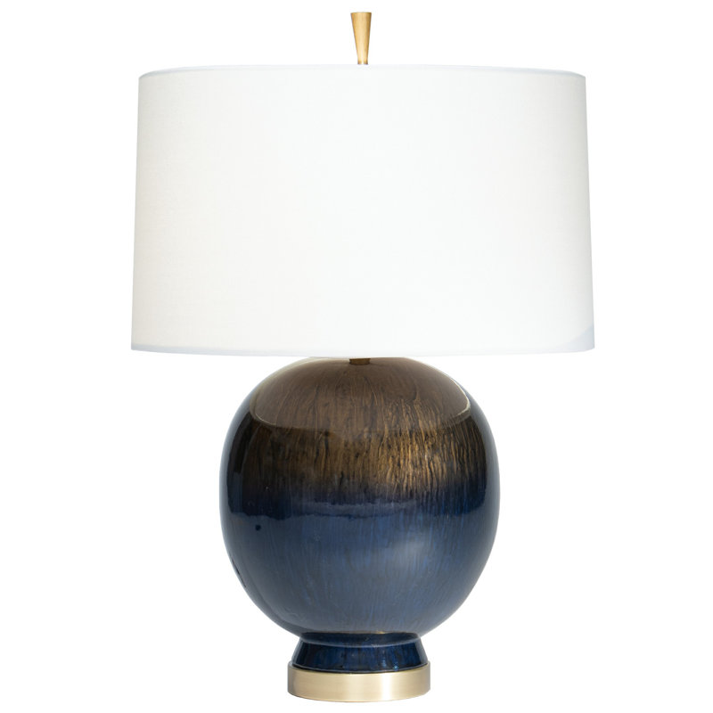 Dom Ceramic Table Lamp, Blue/Brown