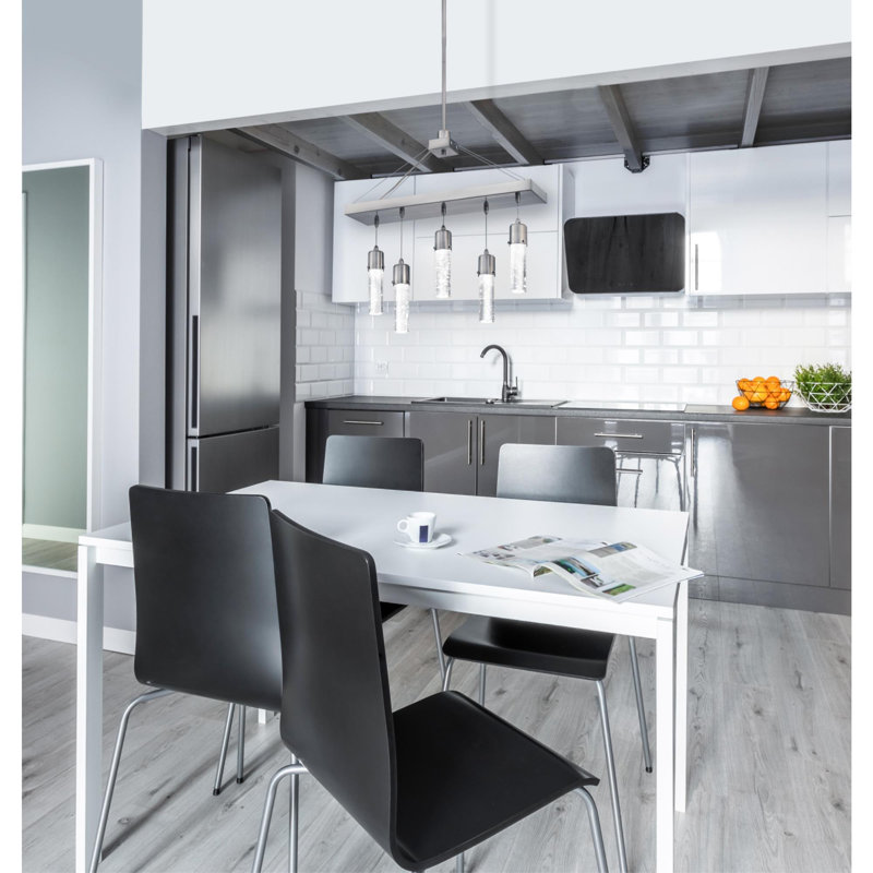 Luminaire suspendu linéaire à 5 lumières pour îlot de cuisine Waldwick