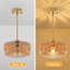 Luminaire suspendu simple à intensité variable 1 lumière avec abat-jour en verre transparent pour îlot de cuisine, salle à manger, chambre à coucher, couloir-1958730161-1958730160