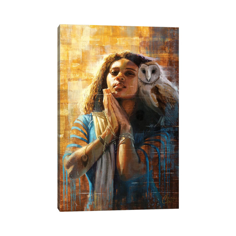 "La déesse de la sagesse" par Christopher Clark, reproduction d'art, H 40 po x l 26 po x P 1,5 po, Toile tendue