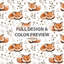 Ensemble de housse de couette et coussin décoratif pour enfants 3 animaux Sleepy Sleeping Foxes-124207474