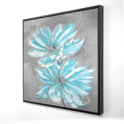 " Two Little Abstract Blue Flowers "