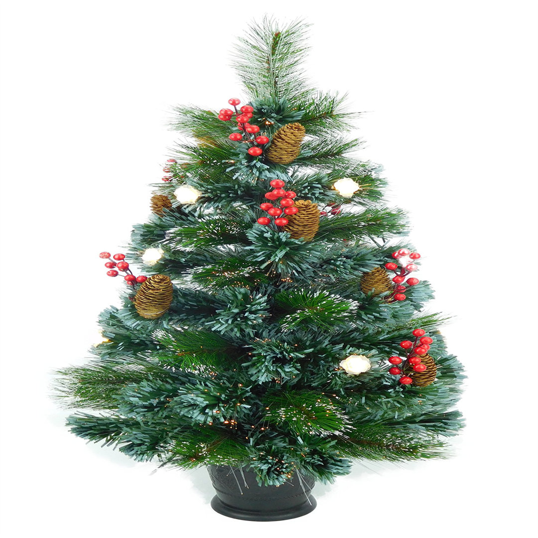 Künstlicher Weihnachtsbaum 90 cm Weiß mit Beleuchtung