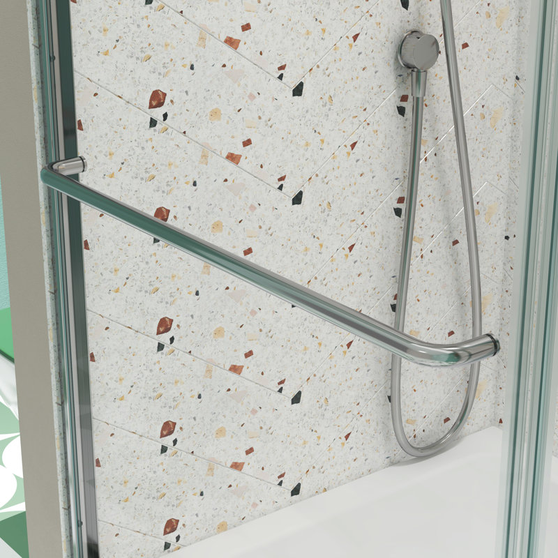 Bypass Shower Door - 50 54" X 70", Chromed, 1/4" Tempered Glass, Nano Easy Clean, Comfortable Sliding System Smooth System, Handle