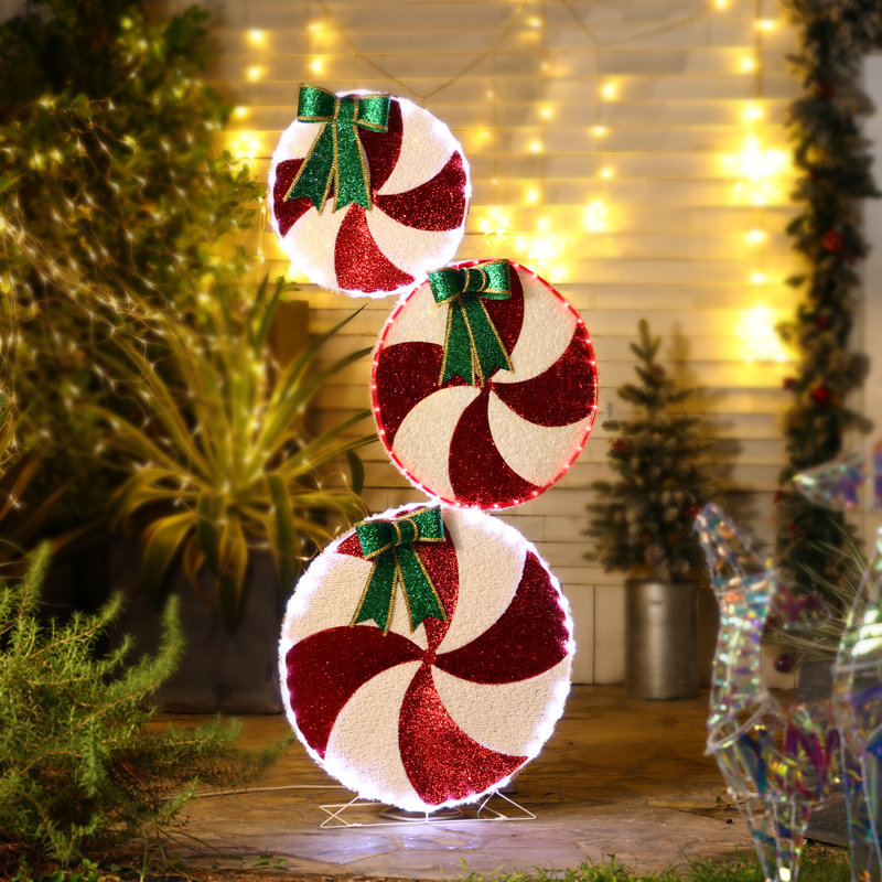 Décoration de Noël 5,5 pi. Bonbon menthe poivrée, affichage lumineux des Fêtes