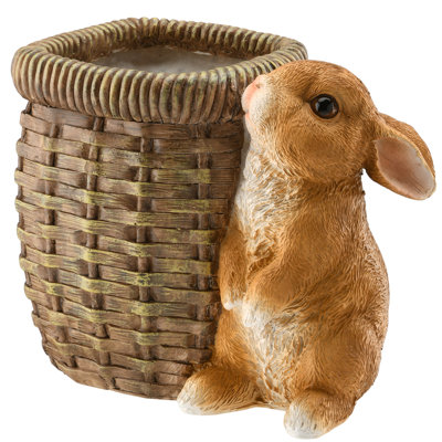 Dae 7" Rabbit and Basket Flower Pot
