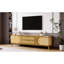 Meuble télé pour téléviseur de 75 po ou moins: pièces en bois massif, espace de rangement pratique Armoire moderne: pieds, espaces fonctionnels