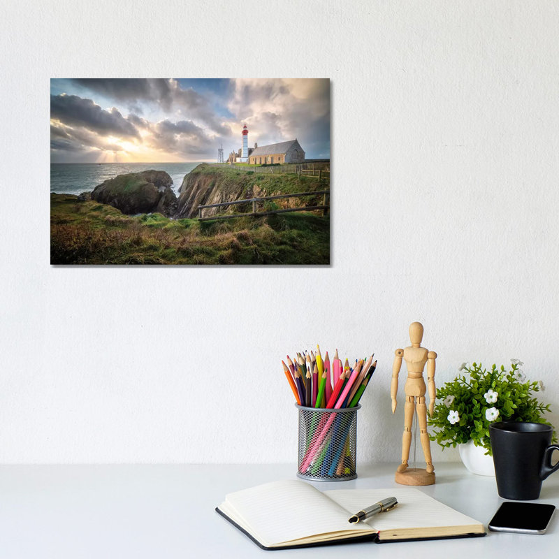 Pointe Saint Mathieu Lighthouse 1 Piece Wrapped Canvas Wall Art, 20.32 cm H x 30.48 cm W