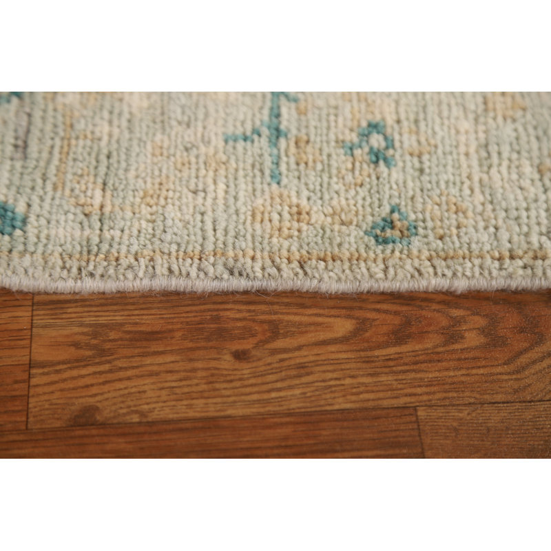 One-of-a-Kind 1'11" x 2'9" New Age Rectangle Wool Area Rug in Green