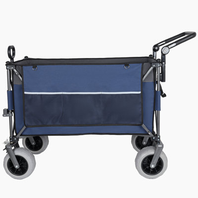 Heavy-Duty Folding Wagon Cart With Beach Tires And Rotating Handle For Camping And Outdoor Use, 480Lbs Load Capacity