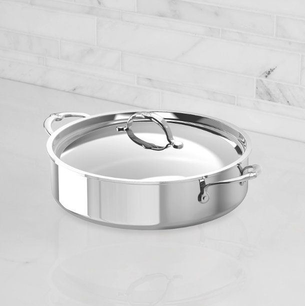 Probond® Luxe 6-quart Polished Professional Clad Stainless Steel Rondeau With Lid