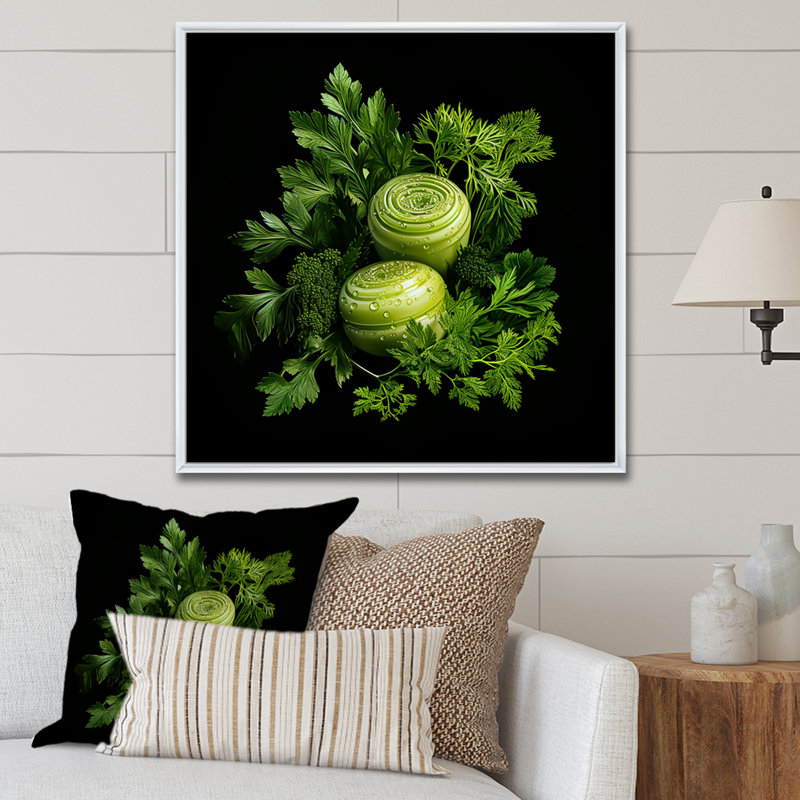 Fennel Herbs Fantasy 1 - Floral Herbs, art mural, Cadre photo argenté, H 16 po x l 16 po x P 1 po