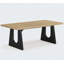 Table rectangulaire 71 "pour 6 à 8 personnes, table rectangulaire rustique avec pieds en bois massif-1900899558
