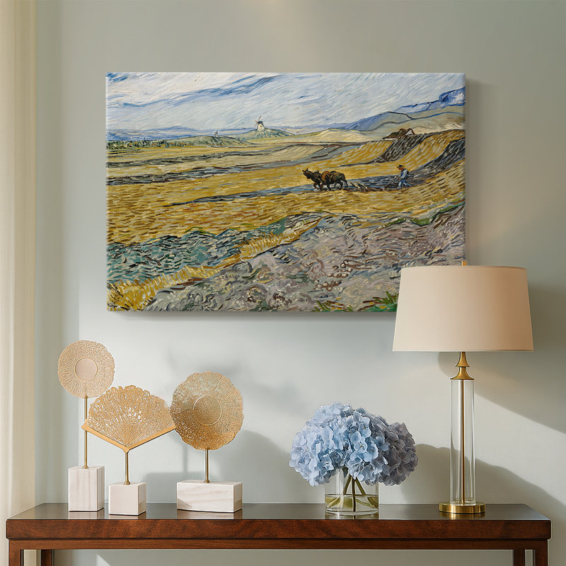 Enclosed Field with Ploughman-Vincent van Gogh-Gallery Wrapped Canvas-1889