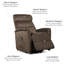 Fauteuil inclinable électrique standard de 31 po de large Cassius