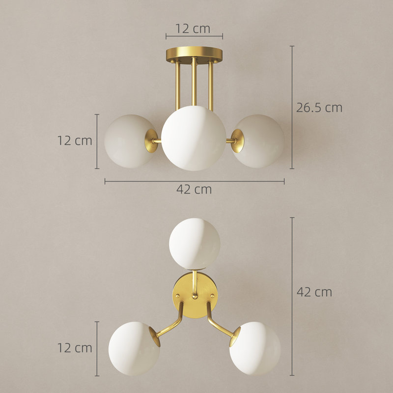 3 - Light Gold Tone Pendant