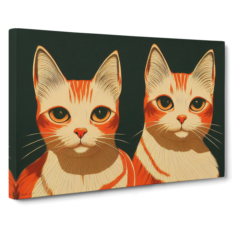 Two Cats Vol.1 - Wrapped Canvas Print, 40cm H x 60cm W x 3cm D