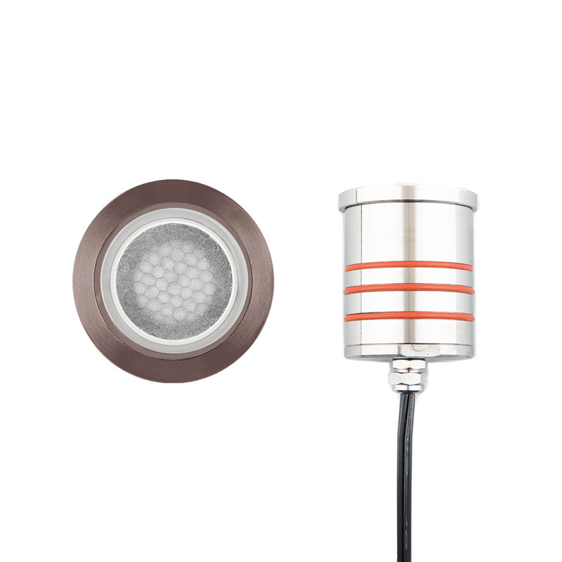Puits de lumière en métal à basse tension intégré, Acier inoxydable / bronze