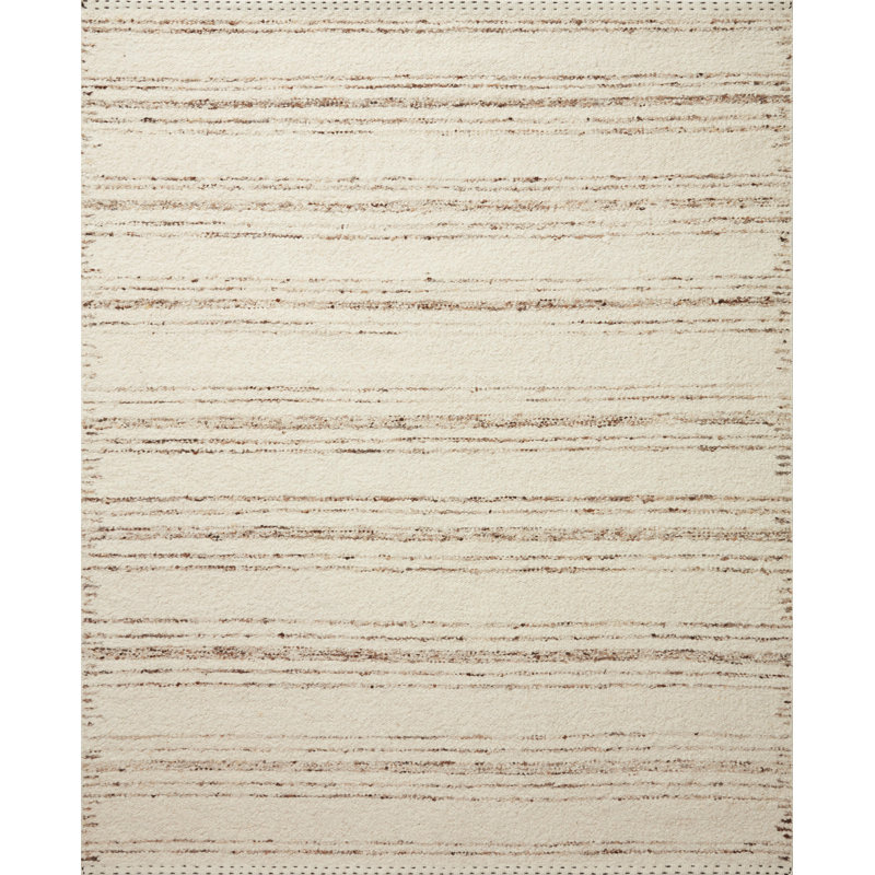 Tapis beige en laine tissé à la main Mingo, Rectangle 2 pi x 3 pi