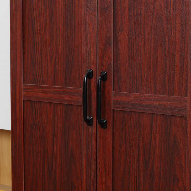 Armoire de rangement à 2 portes avec étagère à 5 niveaux Bergeson