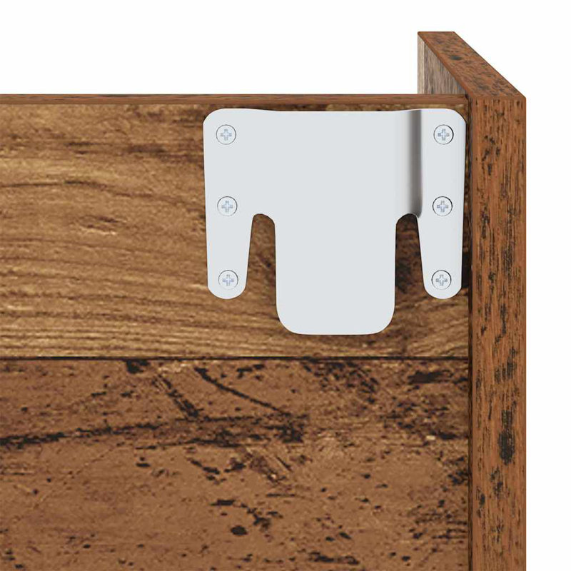 Wall Shoe Cabinets With Shelf 2 Pcs Engineered Wood, Old Wood