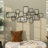 Metal Overlapping Rectangle Geometric Room Wall Mirror with Wire Rod Outlines