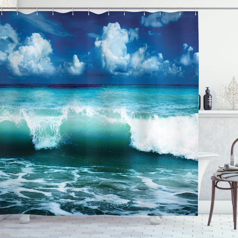 Ensemble de rideau de douche et crochets Ocean, H 70 po x l 69 po