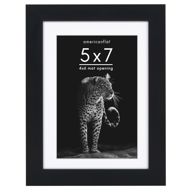 Americanflat Gallery-Style Deep Moulding Picture Frame with Mat to Secure Artwork, Prints, and Photos, 6.1" W x 8.07" H