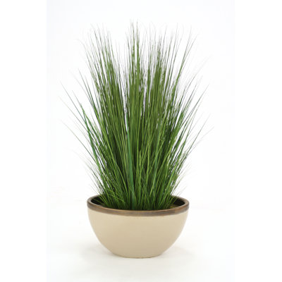 48'' Faux Evergreen Grass in Earthenware Pot