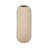 Boho Stoneware and Ceramic Decorative Vase with Sculptural Ribbed Design and Textured Wood Detailing-2053884437