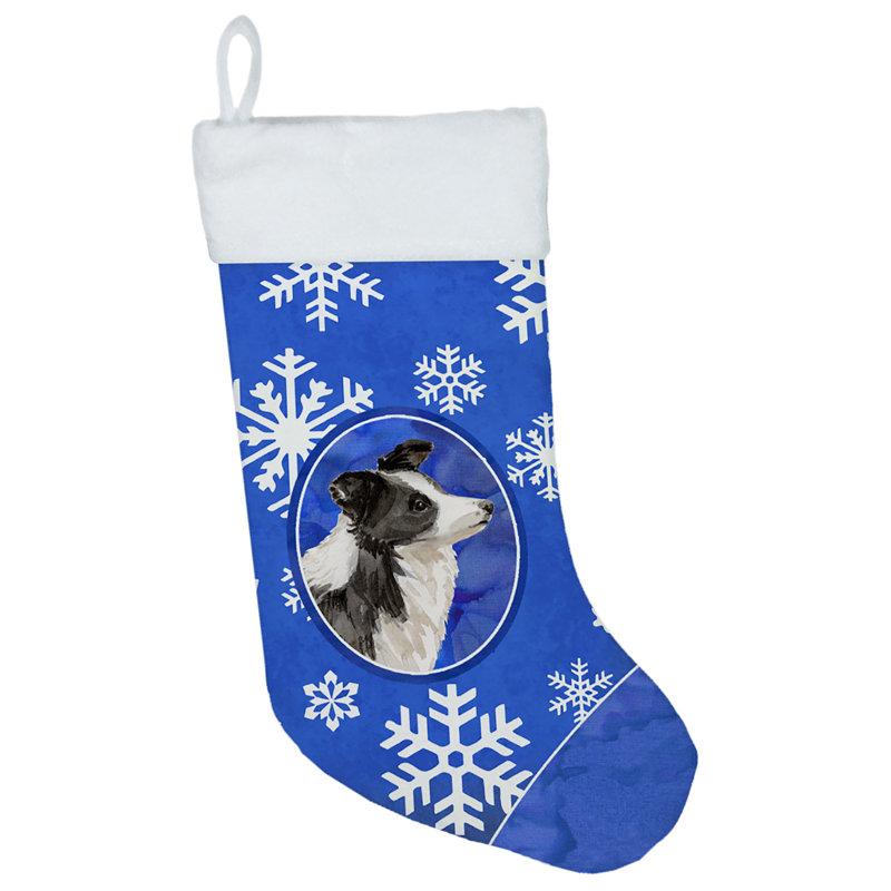Chaussette de noël winter flocons de noël, Border collie