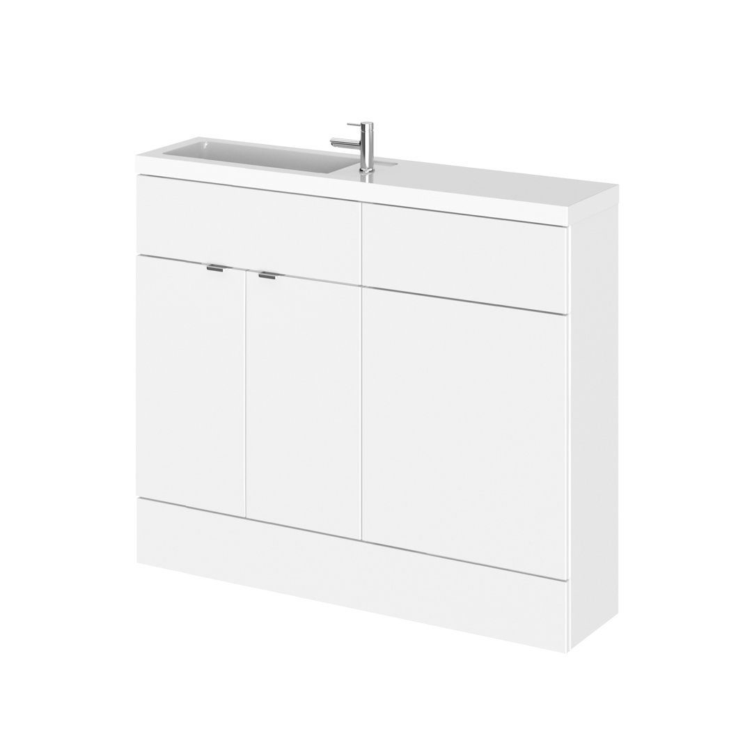 Fusion 1005mm Single Bathroom Vanity with Integrated Polymarble Basin