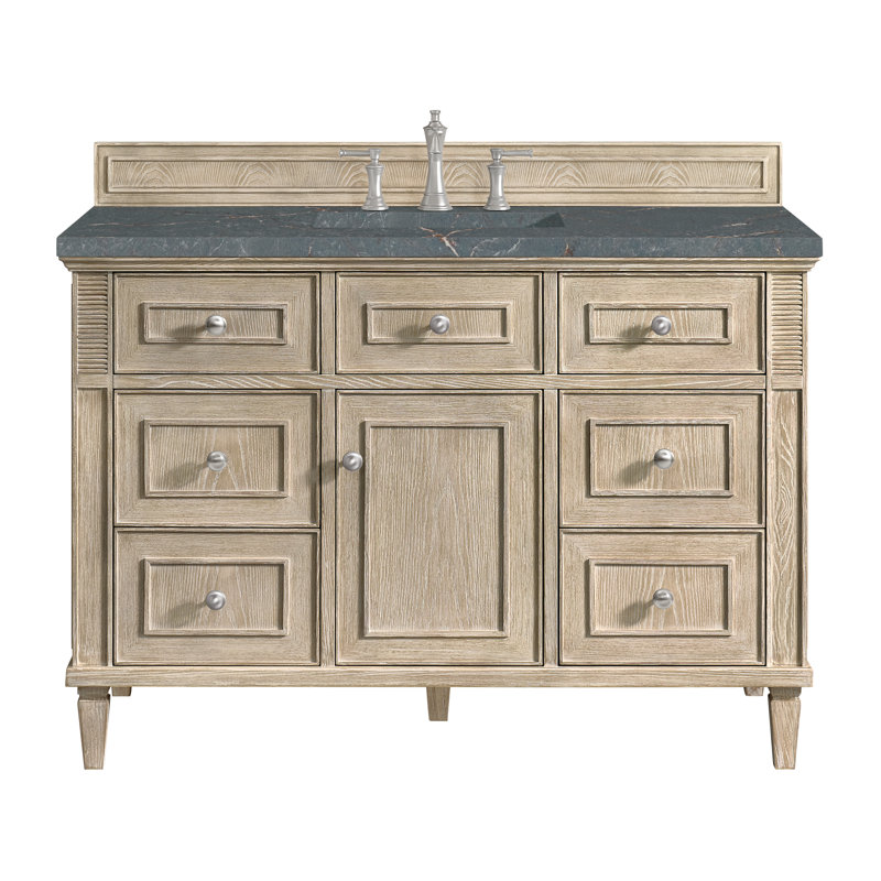 Lorelai 48 in. Single Vanity, Whitewashed Oak, Parisien Bleu