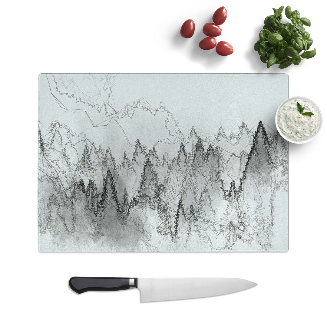 Glass Forest Mist in Abstract Chopping Board