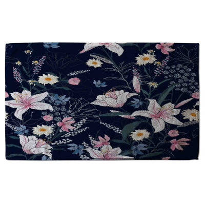 Cotton Floral Waffle Kitchen Towel