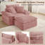 Chaise longue en velours côtelé avec repose-pieds Compression, sans assemblage-254459075
