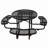 Round Outdoor Steel Picnic Table 46",With Umbrella Pole-1489102505