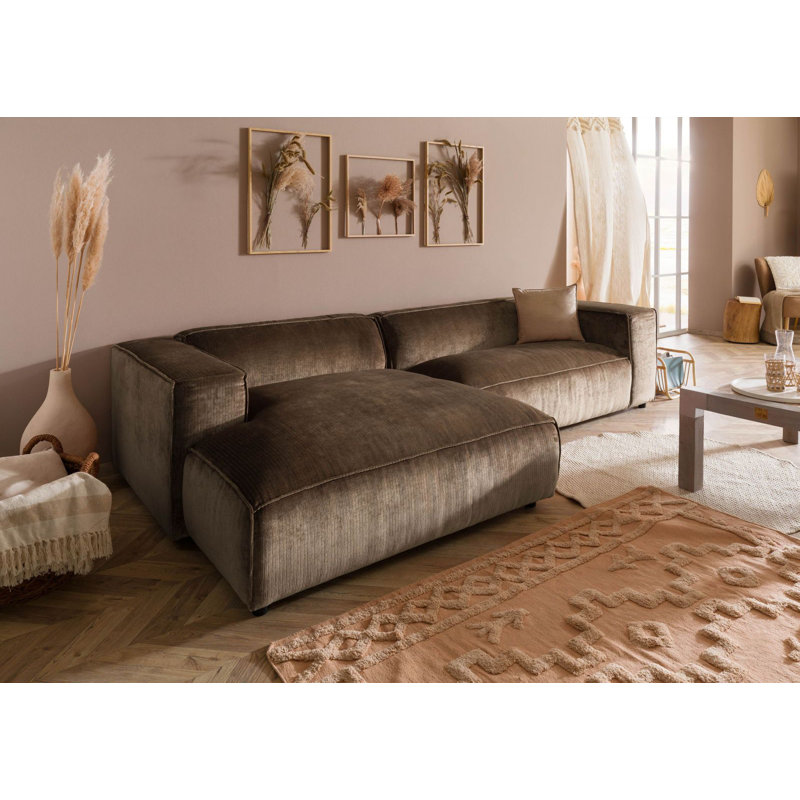VALENCIA 3 Seater Corner Sectional, Brown, white and pink, Left -sided