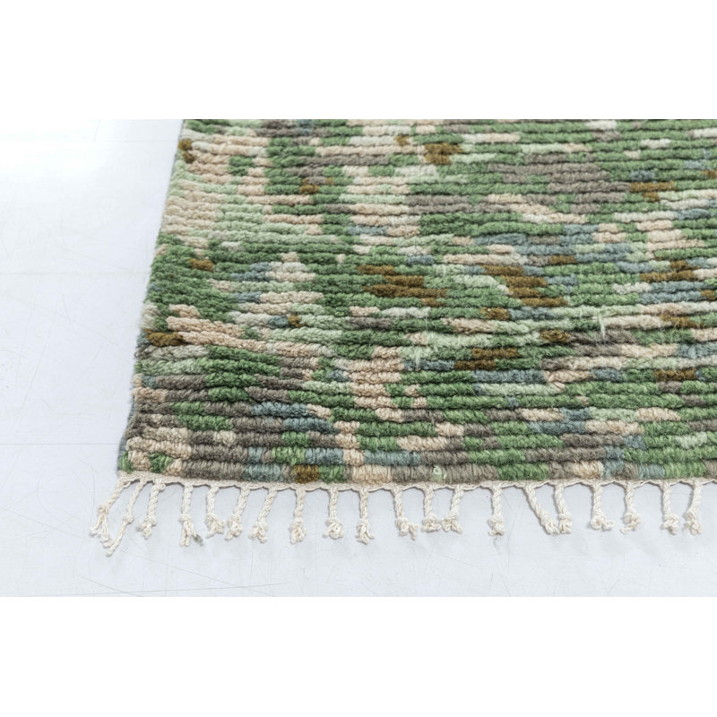 Bovina Wool Abstract Area Rug in Green/Brown/Gray