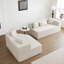 127,5 po sans assemblage, siège profond - forme géométrique de style moderne en mousse haute respirante beige 127,5 po avec siège, tissu de soutien à haute densité peu encombrant-1870987033