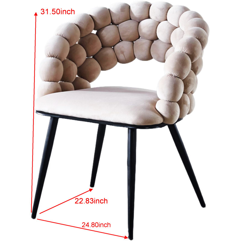 Chaise moderne avec pieds en fer de couleur dorée, Tissu beige