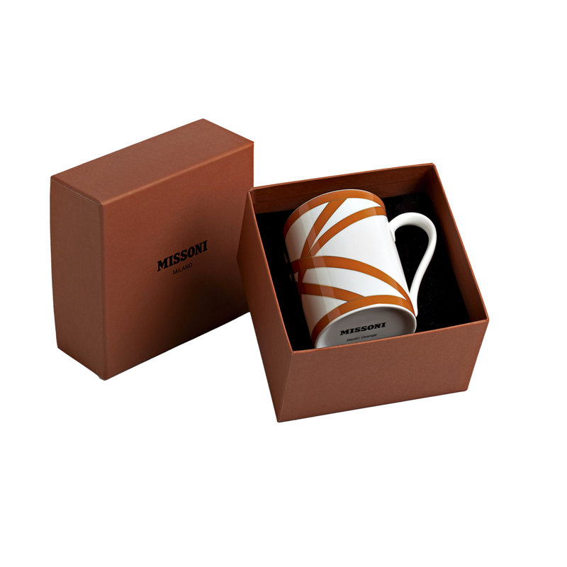 Nastri Bone China Coffee Mug, Orange