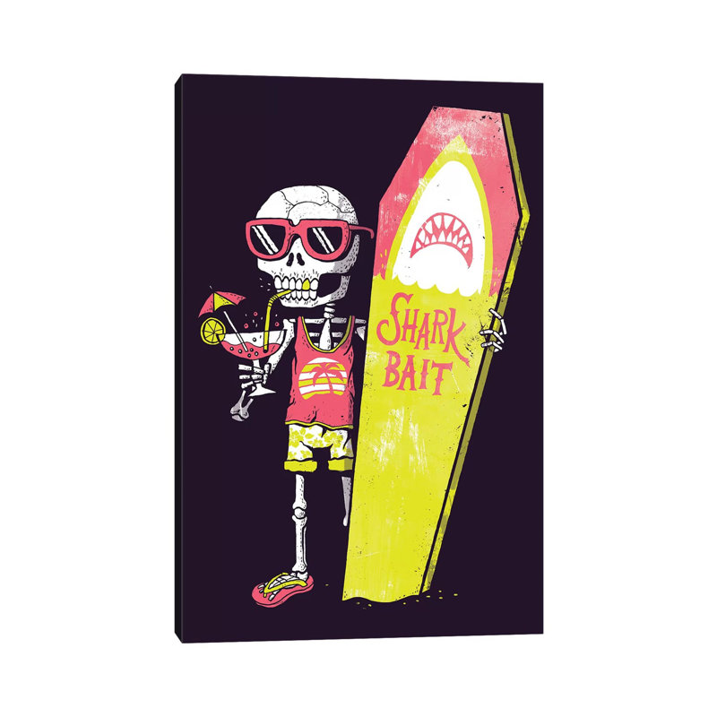 Shark Bait by Michael Buxton - Wrapped Canvas Print, 20.32 cm H x 30.48 cm W