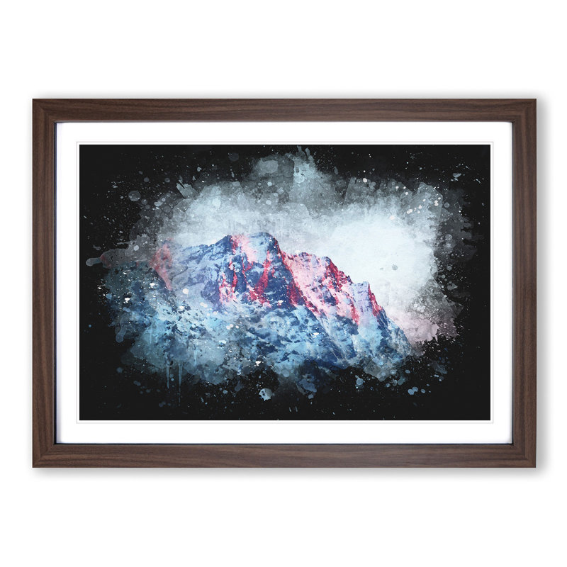 Mountain Peak in Russia - Picture Frame Graphic Art Print, 45cm H x 63cm W x 2cm D, Walnut Framed