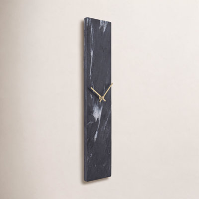 Mies Black Marble Monolith Wall Clock